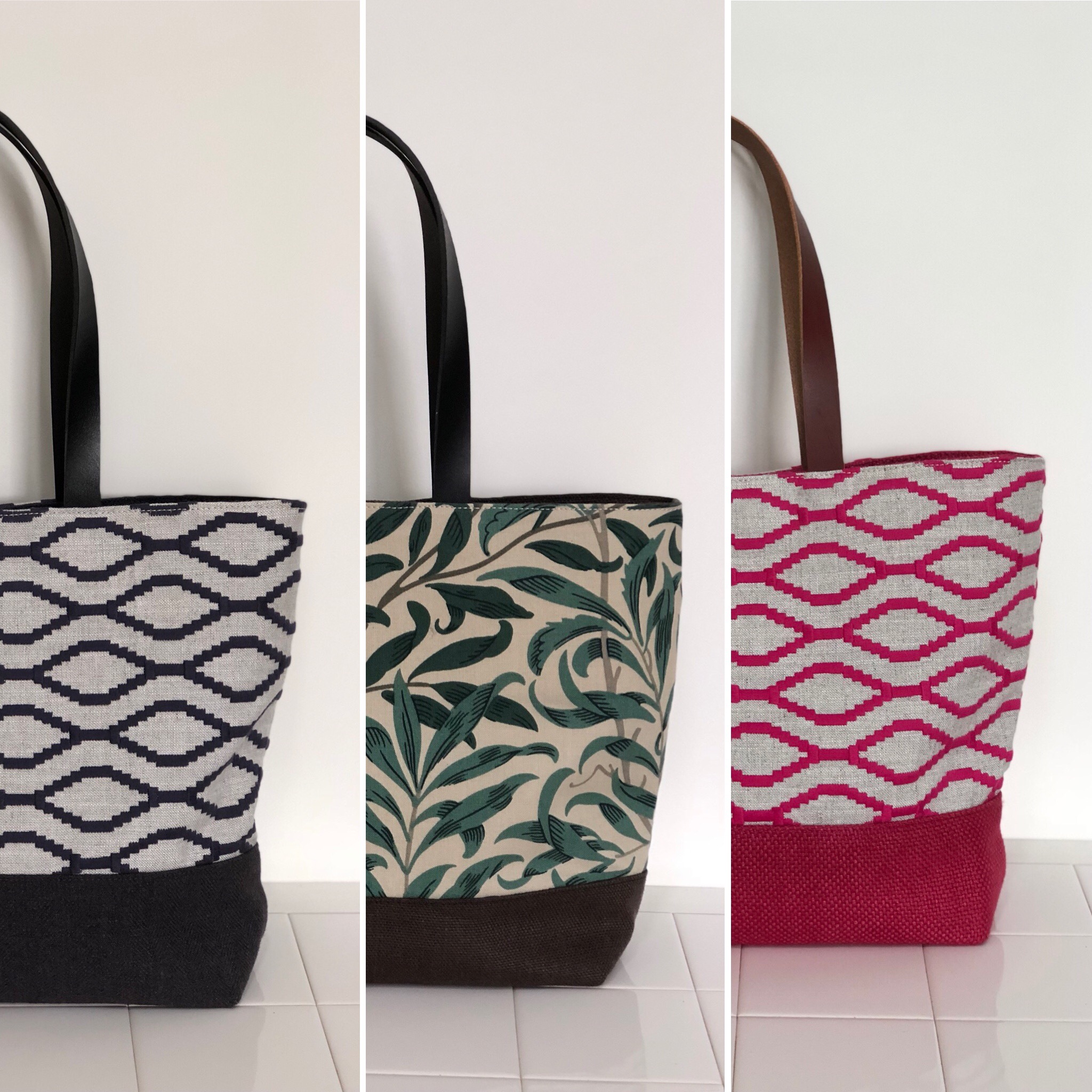 刺繍＆ウイリアムモリス柄のBag♪